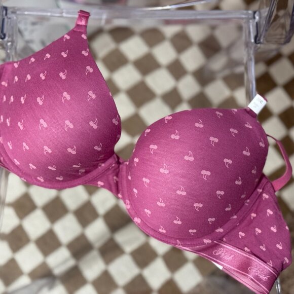 NWT Victoria's Secret Wear Everywhere Push Up Bra Cherry Print - Picture 2 of 7